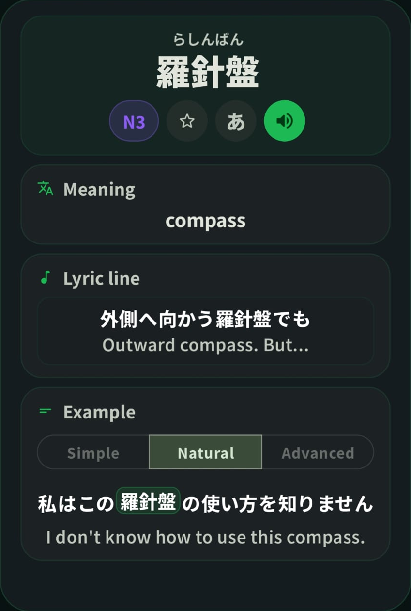 Kashi flashcard back preview
